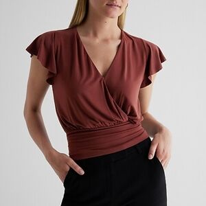 Express Rust Flutter Sleeve Blouse